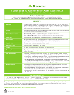 a quick guide to your regions deposit