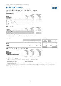 Financial Highlights: Fiscal Year 2016 Ended March 31, 2017 1