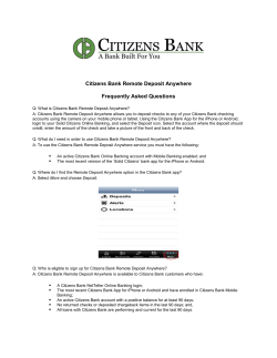 Citizens Bank Remote Deposit Anywhere Frequently Asked Questions