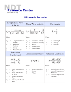 Longitudinal Wave Velocity Shear Wave Velocity Wavelength