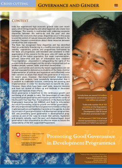 Promoting Good Governance in Development Programmes
