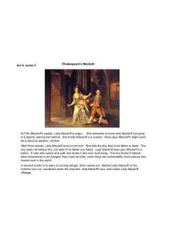 Shakespeare`s Macbeth Act 4, scene 2 At Fife (Macduff`s castle