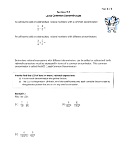 Section 7.3 Least Common Denominators