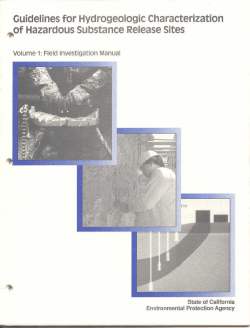 Guidelines for Hydrogeologic Characterization of Hazardous