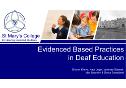 Evidenced Based Practices in Deaf Education