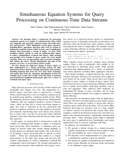 Simultaneous Equation Systems for Query Processing on