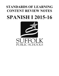 Spanish I Pacing Guide