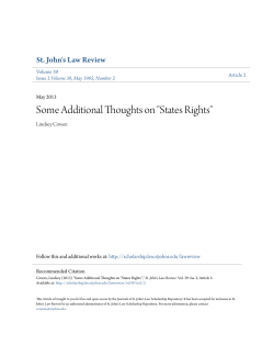 Some Additional Thoughts on "States Rights"