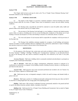 TEMPLE TERRACE CODE CHAPTER 27