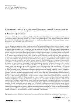 (Rangifer tarandus) response towards human activities
