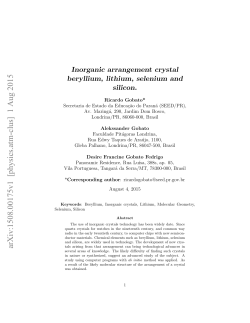 Inorganic arrangement crystal beryllium, lithium, selenium and silicon