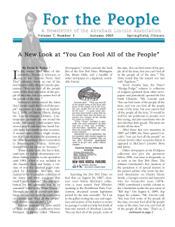 For the People - Abraham Lincoln Association
