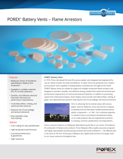 POREX&reg; Battery Vents &ndash; Flame Arrestors
