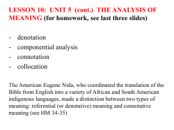 denotation - componential analysi