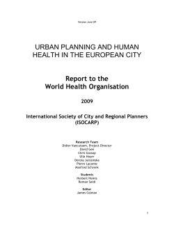 URBAN PLANNING AND HUMAN HEALTH IN THE EUROPEAN