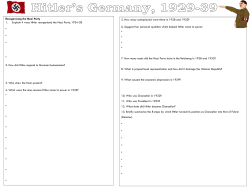 Nazi Germany Revision Worksheet