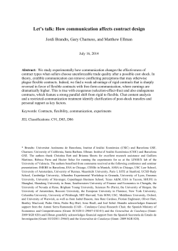 Let`s talk: How communication affects contract