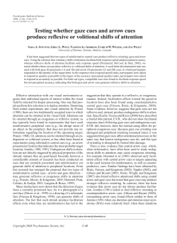 Testing whether gaze cues and arrow cues produce reflexive or