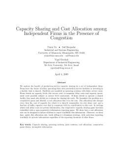 Capacity Sharing and Cost Allocation among