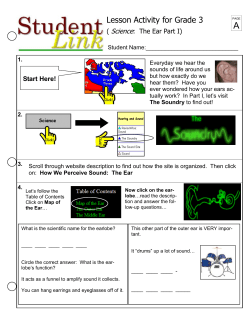 Lesson Activity for Grade 3 A ( Science: The Ear Part I)