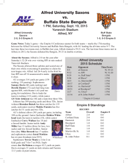 Game Notes - Alfred University
