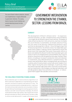 GOVERNMENT INTERVENTION TO STRENGTHEN THE ETHANOL