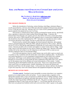 SOIL AND PRODUCTION ENHANCING COVER CROP AND LIVING