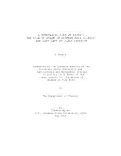 the role of satan in stephen adly guirgis` the last days of judas iscariot