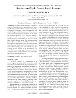 Literature and Myth: Camara Laye`s Example