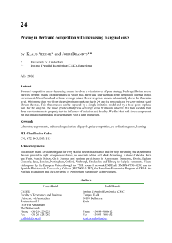 Pricing in Bertrand competition with increasing marginal costs by