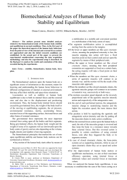 Biomechanical Analyzes of Human Body Stability and Equilibrium