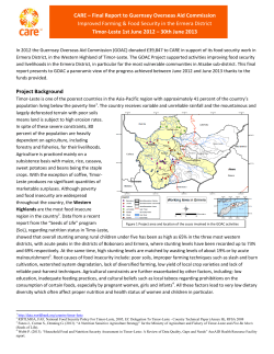 Project Background CARE &ndash; Final Report to Guernsey