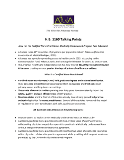 HB 1160 Talking Points - Arkansas Nurses Association