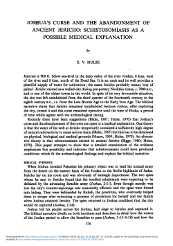 joshua`s curse and the abandonment of ancient jericho