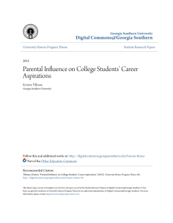 Parental Influence on College Students` Career Aspirations