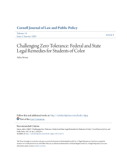 Challenging Zero Tolerance: Federal and State Legal Remedies for
