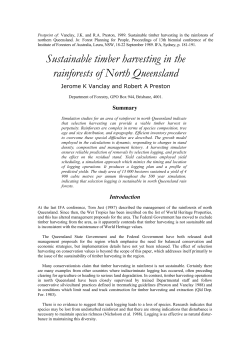 Sustainable timber harvesting in the rainforests