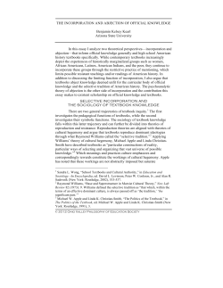 The Incorporation and Abjection of Official Knowledge