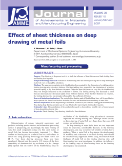 Effect of sheet thickness on deep drawing of metal foils