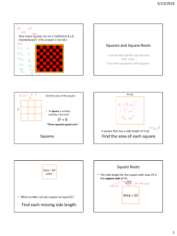 Squares and Square Roots