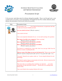 Presentation Script - Optimist International