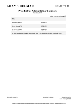 Price List - Adams Delmar