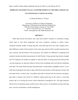 MODELING TRANSIENT SLAG LAYER