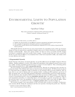 Environmental Limits to Population Growth