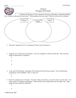 Antigone Prologue and Parodos