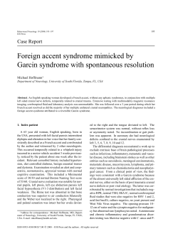Foreign accent syndrome mimicked by Garcin syndrome