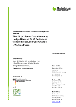 The &ldquo;iLUC Factor&rdquo; as a Means to Hedge Risks of GHG Emissions