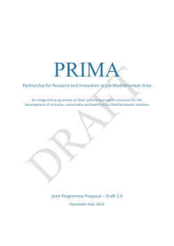 PRIMA Joint Programme Draft 2.0