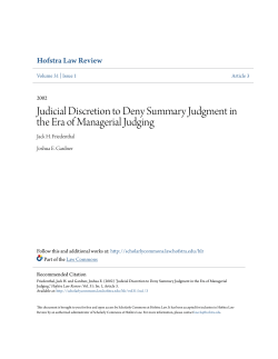 Judicial Discretion to Deny Summary Judgment in the Era of