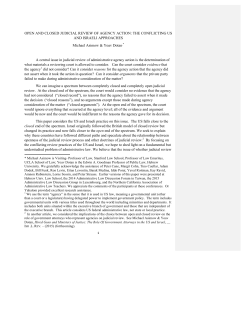 OPEN AND CLOSED JUDICIAL REVIEW OF AGENCY ACTION